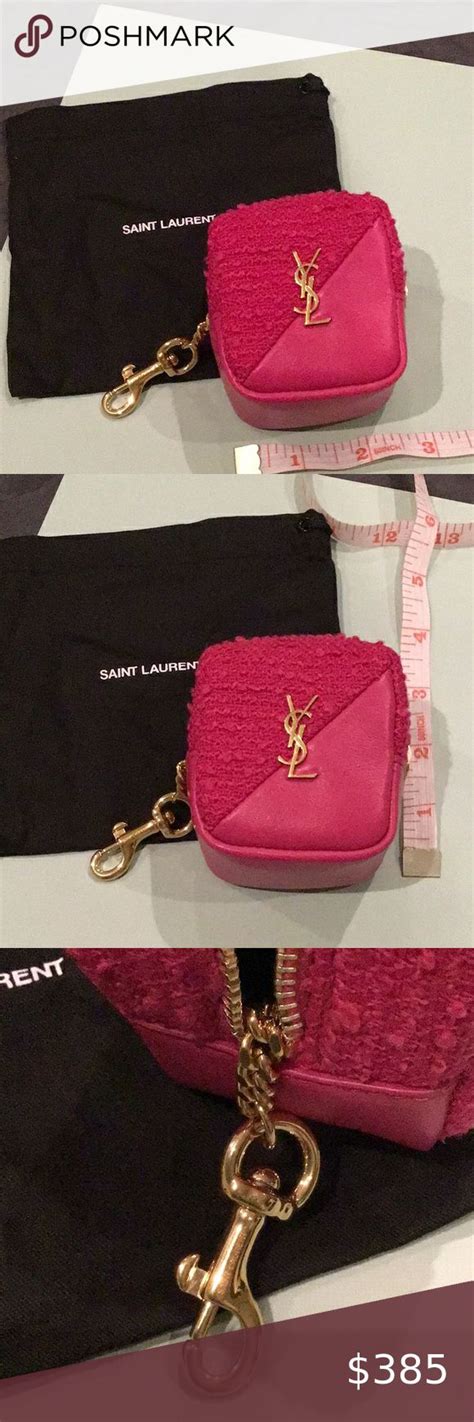 ysl keychain pink gold|ysl keychain card holder.